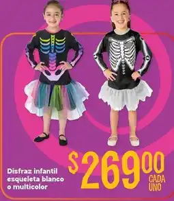 Soriana Híper Disfraz infantil esqueleto blanco o multicolor oferta
