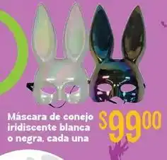 Soriana Híper Máscara de conejo iridiscente blanca o negra oferta