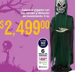 Soriana Híper Luz - calavera gigante con luz, sonido y detector de movimiento 3 m oferta