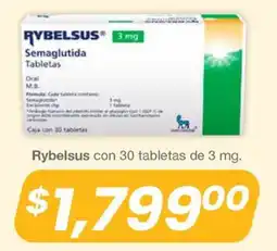 Farmacia Soriana Rybelsus Semaglutida Tabletas oferta