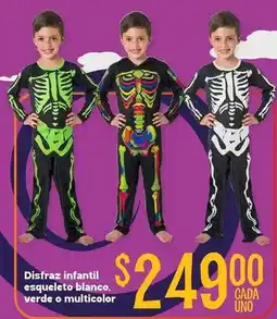 Soriana Híper Disfraz infantil esqueleto blanco, verde o multicolor oferta