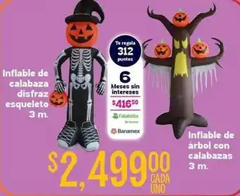 Inflable de calabaza disfraz esqueleto 3 m. / inflable de árbol con calabazas 3 m