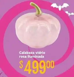 Soriana Híper Calabaza vidrio rosa iluminada oferta