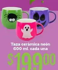 Soriana Híper Una - taza cerámica neón oferta