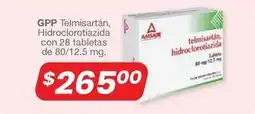Soriana Híper Hidroclorotiazida - telmisartán, con 28 tabletas de 80/12.5 mg oferta