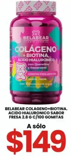 Farmapronto Belabear colágeno+biotina. ácido hialurónico sabor fresa oferta