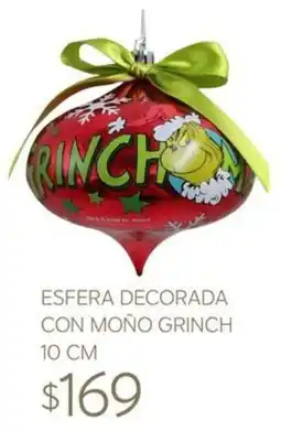 Soriana Súper Esfera Decorada Con Moño Grinch oferta
