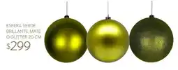 Soriana Súper esfera verde brillante, mate o glitter oferta