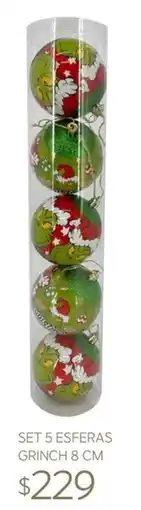 Soriana Súper Grinch 5 Esferas oferta
