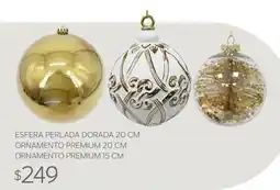 Soriana Súper Esfera Perlada Dorada Ornamento Premium oferta