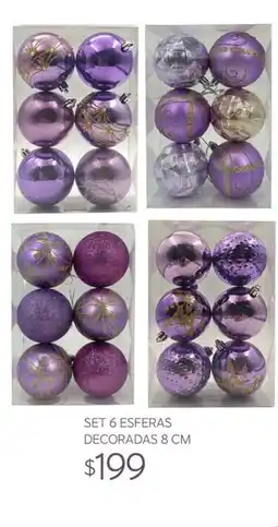 Soriana Súper Set 6 esferas decoradas oferta