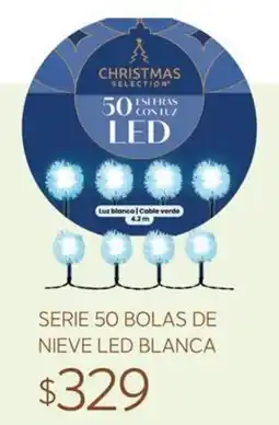 Soriana Súper Christmas Selection Serie 50 Bolas de Nieve LED Blanca oferta