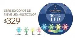 Soriana Súper Christmas Selection serie 50 copos de nieve led multicolor oferta