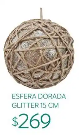 Soriana Súper esfera dorada glitter oferta