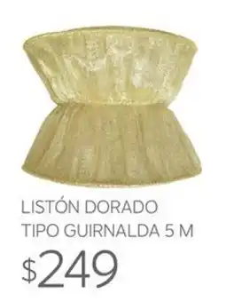 Soriana Súper listón dorado tipo guirnalda oferta