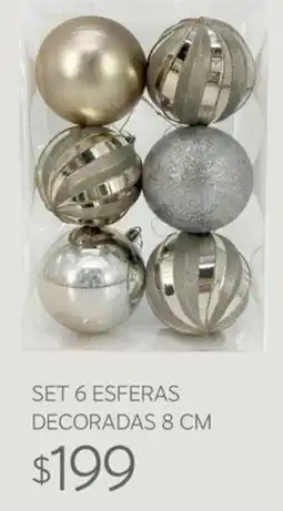 Soriana Súper set 6 esferas decoradas oferta