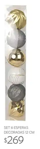 Soriana Súper Set 6 esferas decoradas oferta