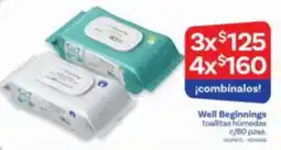 Farmacias Benavides Well Beginnings toallitas húmedas oferta