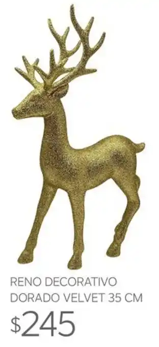 Reno decorativo dorado velvet