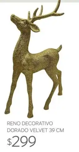 Soriana Súper reno decorativo dorado velvet oferta