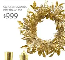 Soriana Súper corona navideña dorada oferta