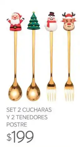 Soriana Súper Set 2 Cucharas y 2 Tenedores Postre oferta