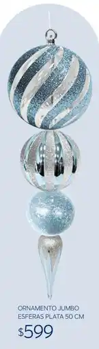 Soriana Súper Ornamento jumbo esferas plata oferta