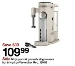 Target Ninja pods & grounds single-serve hot & iced coffee maker oferta