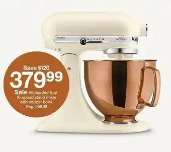 KitchenAid 5-qt. 10-speed stand mixer with copper bowl