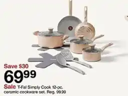 Target T-Fal Simply Cook 12-pc. ceramic cookware set oferta