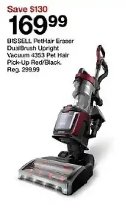 Target bissell pethair eraser dualbrush upright vacuum 4353 pet hair pick-up red/black oferta