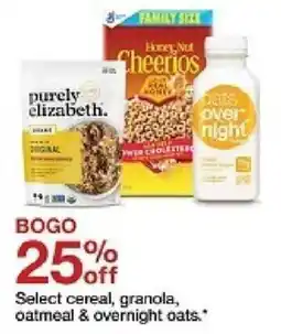 Target Select cereal granola oatmeal & overnight oats oferta