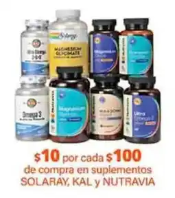 La Comer SOLARAY, KAL y NUTRAVIA oferta