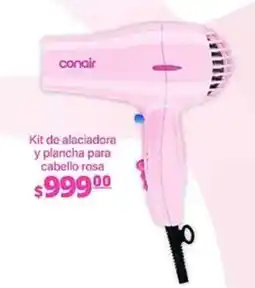 La Comer conair kit de alaciadora y plancha para cabello rosa oferta