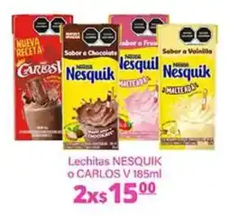 La Comer Lechitas NESQUIK o CARLOS V oferta