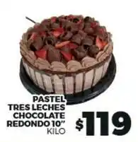 Merco Pastel tres leches chocolate redondo 10 oferta