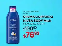 Woolworth Nivea - crema corporal body milk oferta