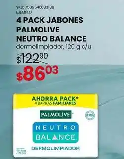 Woolworth Palmolive - 4 pack jabones neutro balance oferta