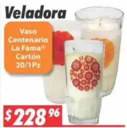Casa Ley Veladora Vaso Centenario La Fama oferta