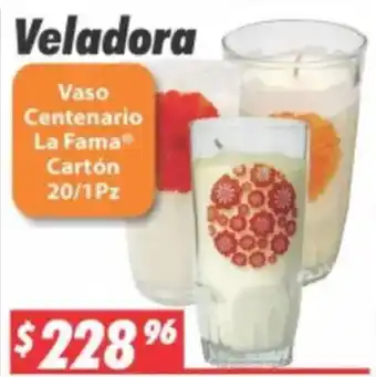 Veladora Vaso Centenario La Fama