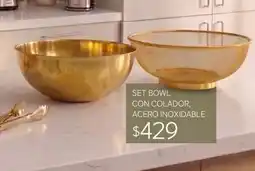Soriana Súper Set bowl con colador, acero inoxidable oferta