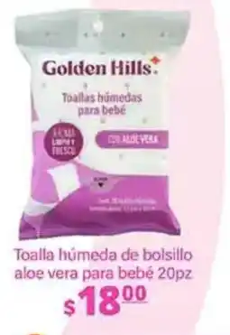 La Comer Toalla húmeda de bolsillo aloe vera para bebé 20pz oferta