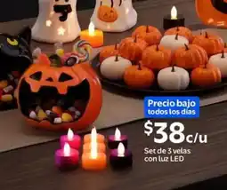 Walmart Express Set de 3 velas con luz LED oferta