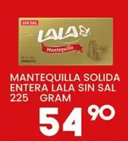 Alsuper Lala mantequilla solid entera sin sal oferta