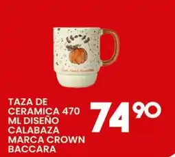 Alsuper Crown Baccara Taza de Ceramica Diseño Calabaza oferta
