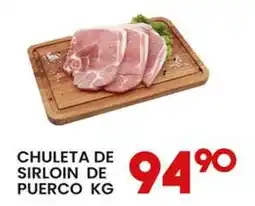 Alsuper Chuleta de sirloin de puerco oferta