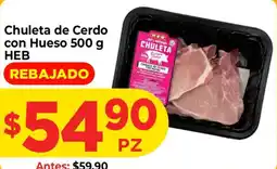 HEB HEB chuleta de cerdo con hueso oferta