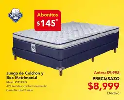 El Bodegón Spring Air Juego de Colchón y Box Matrimonial oferta
