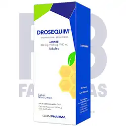 Farmacias Bazar DROSEQUIM ADULTO 300/160MG MIEL-LIMON 200ML QUIMPHARMA oferta