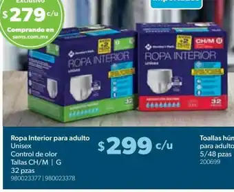 Ropa Interior para Adulto Unisex Control de Olor 32 pzas
